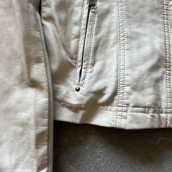 RD style designer moter cycle jacket cream small - petite biker jacket! - Picture 3 of 11